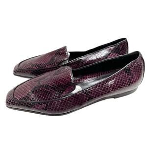 Marion Parke Shoes Womens Size 6.5US‎ Python Snakeskin Loafers Purple Black